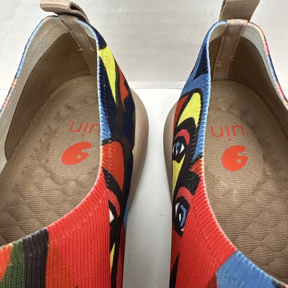 UIN  Art Travel Women Slip On Shoes Colorful Picasso Loafers Size 8 - Picture 2 of 6